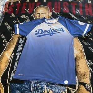 Nike Dodgers Blue Gradient Dri-Fit Shirt medium